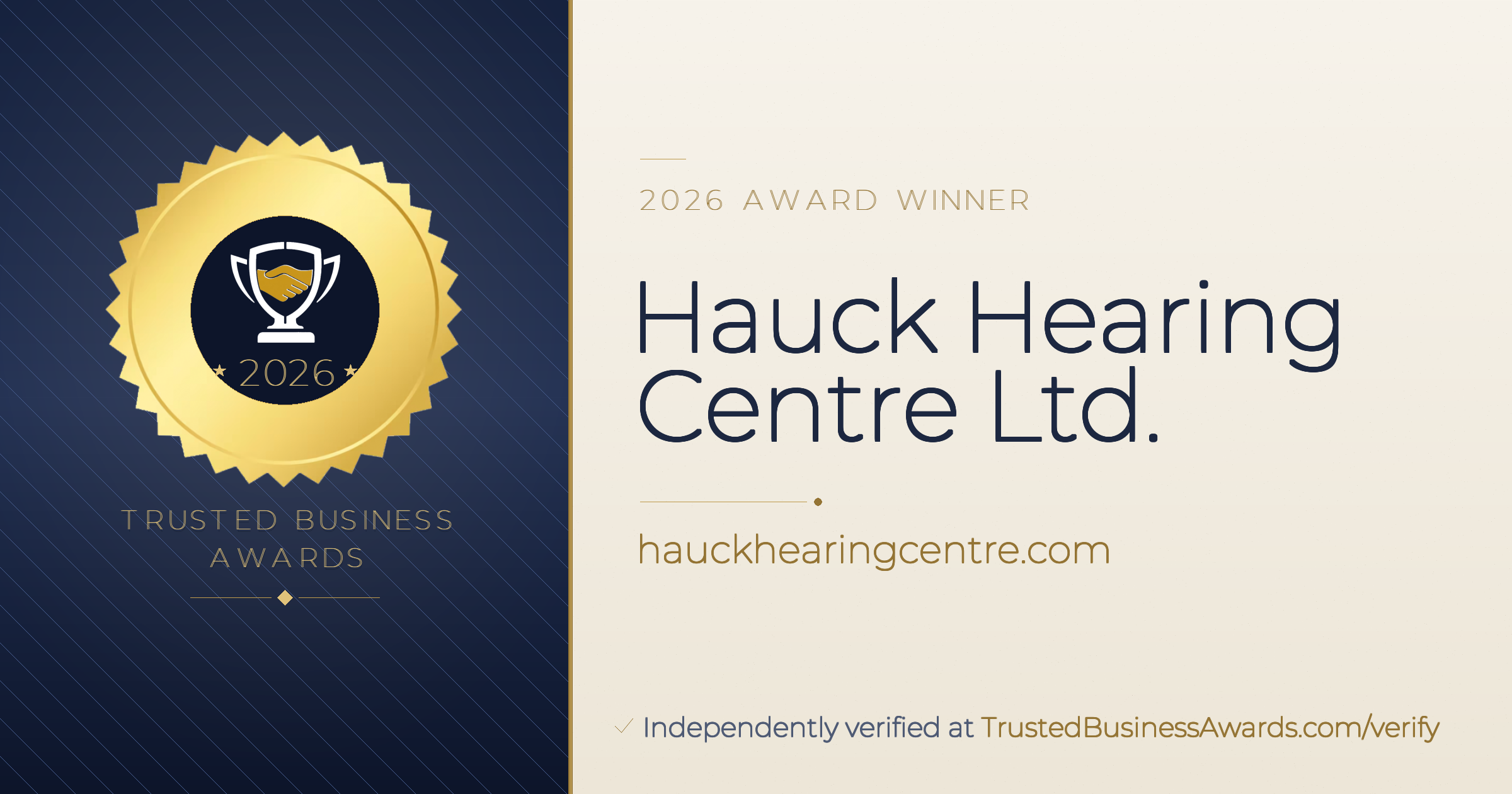 Hauck Hearing Centre Ltd. — 2026 Trusted Business Awards Winner